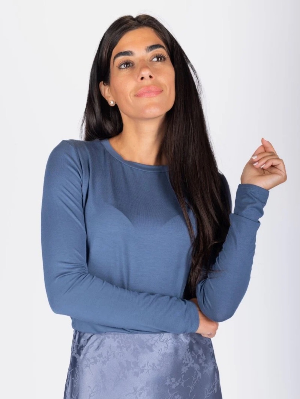 Phoebe Top in Dusty Blue